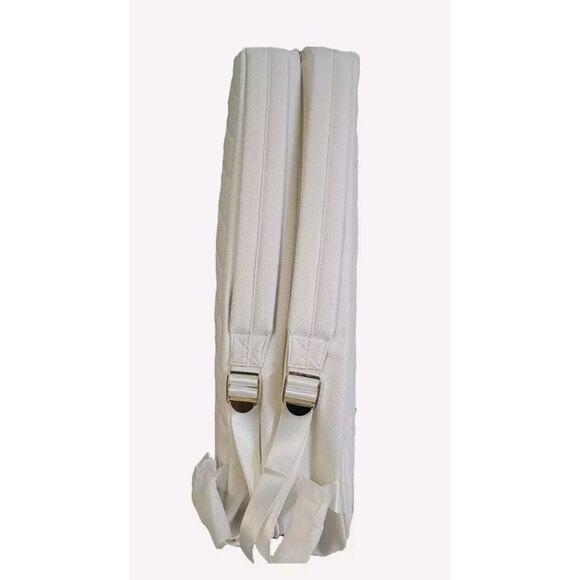 ? Masson Luxury Quilted Double Racket Bag Backpack Gold/White Holds 6 Rackets! main image 15